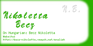 nikoletta becz business card